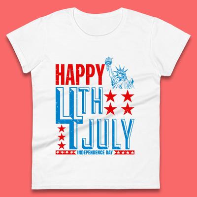 Happy 4th Of July Independence Day Statue Of Liberty Patriotic Celebration Womens Tee T Shirt Mens Tops Unisex Top