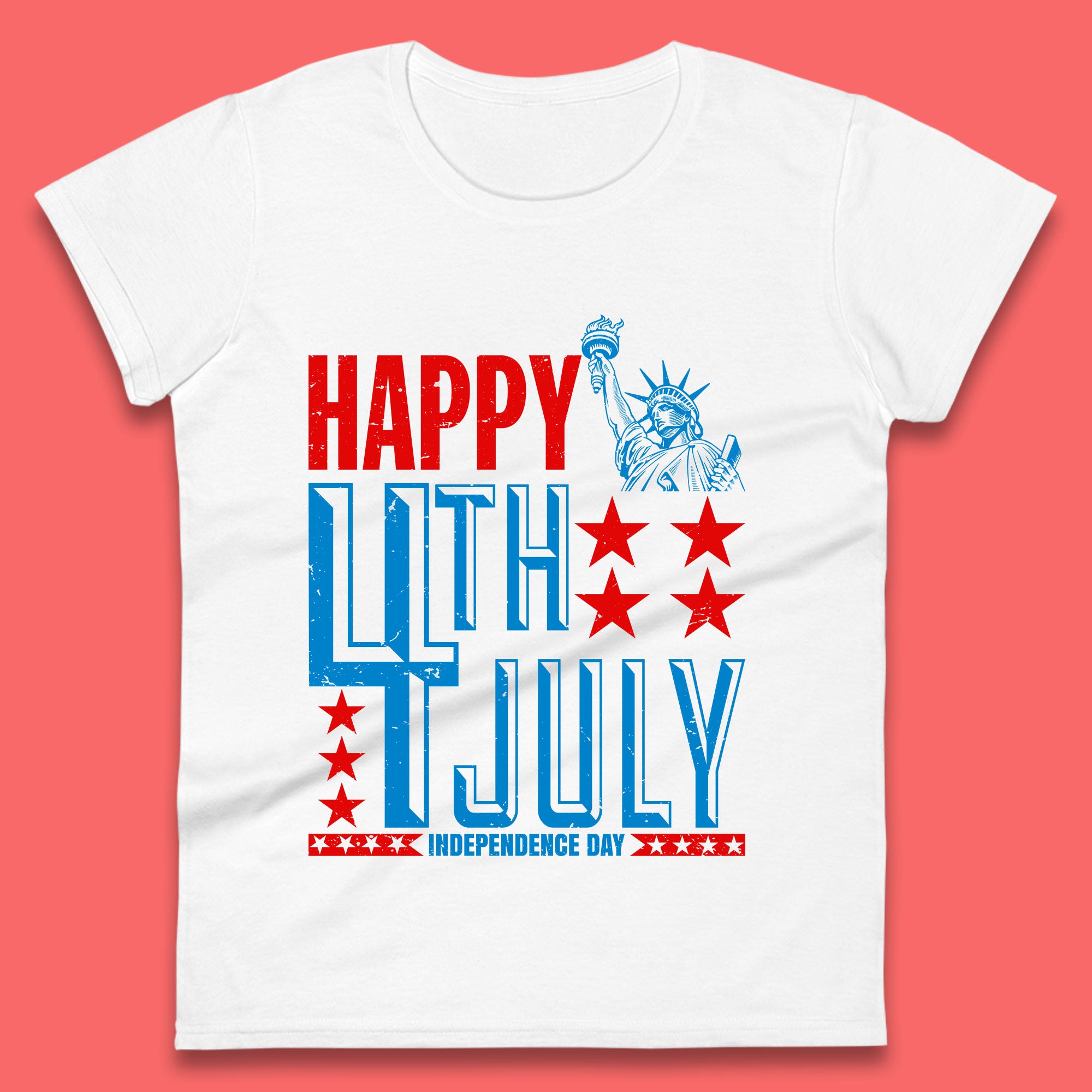 Happy 4th Of July Independence Day Statue Of Liberty Patriotic Celebration Womens Tee T Shirt Mens Tops Unisex Top 2XL