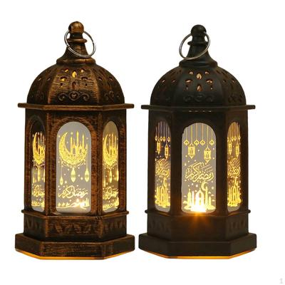 2Pcs LED Lights Festival Lantern Ramadan Decoration Eid Candle Holders Winter and Indoor