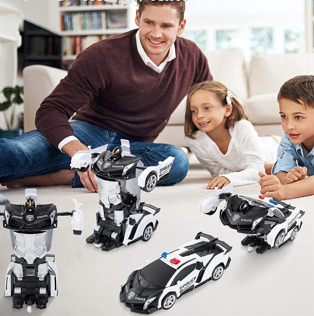 Multifunctional RC Car, Electric RC Car, Transforms Into a Robot, High Stability, Shockproof, Kids' Toy, Popular Gift (Rechargeable, Black)