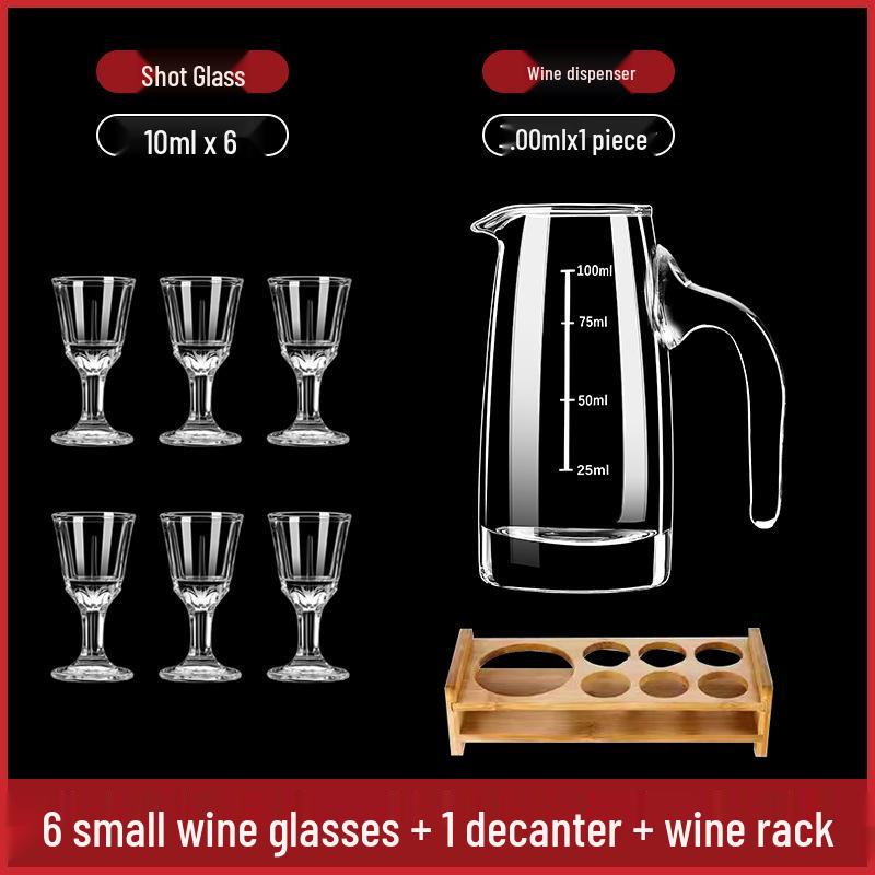 Kristall Baijiu Karaffe Set mit kleinen Luxus-Weingläsern