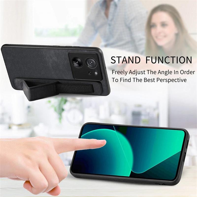 Leather Case For Xiaomi 15T 14T 13T 12X 11T 13 12 Mi 11 Lite 5G NE 10T Pro 11i Wrist Strap Holder Silicone Case Back Cover Funda