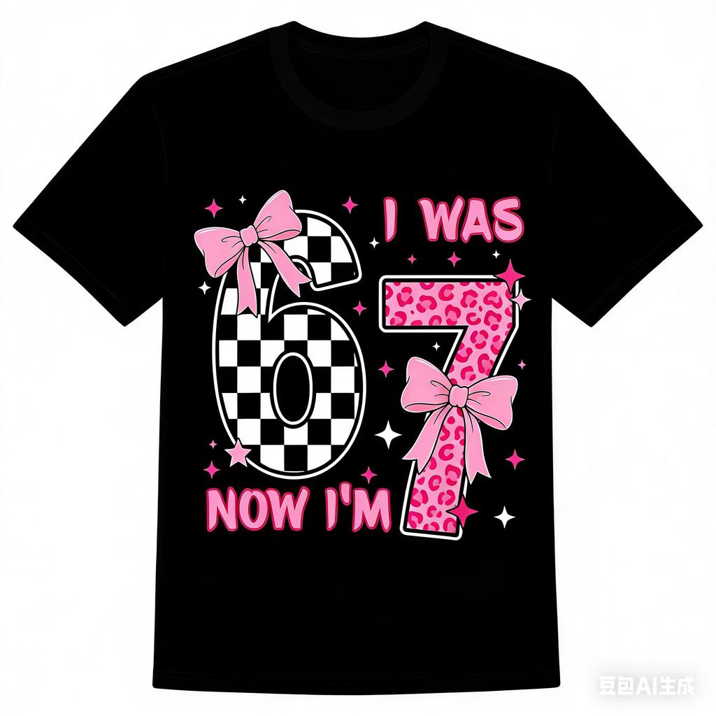I Was 6 Now I'm 7 Printed Summer Boys and Girls Fashion Comfortable Breathable Short Sleeve Top