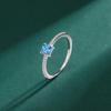 12 Birthstone 925 Sterling Silver Women's Zircon Ring - Elegant Red Book Style Jewelry, Perfect Birthday Gift