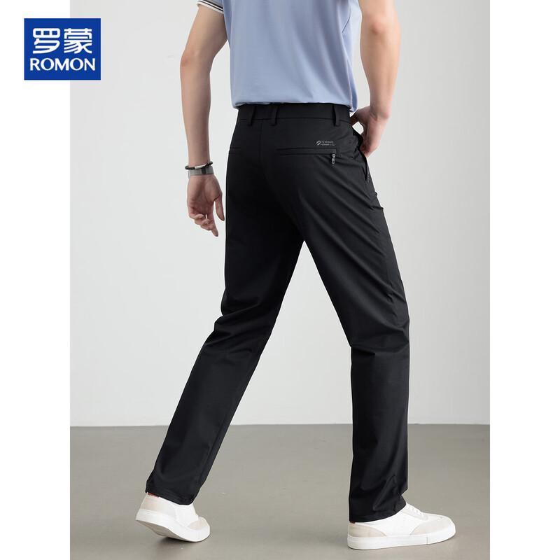

ROMON Men s Straight-Leg Ice Silk Casual Business Pants 38