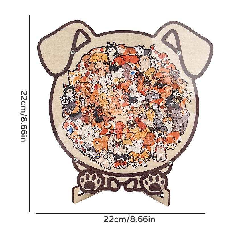 Wooden Cartoon Cat Jigsaw Puzzle: Educational Toy for All Ages