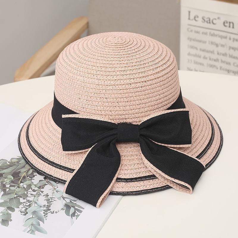 

Summer Summer Parent-Child Straw Cap Women Flower Wreath Bowknot Bucket Hat Girls Outdoor Beach Travel Sunshade Sun Caps