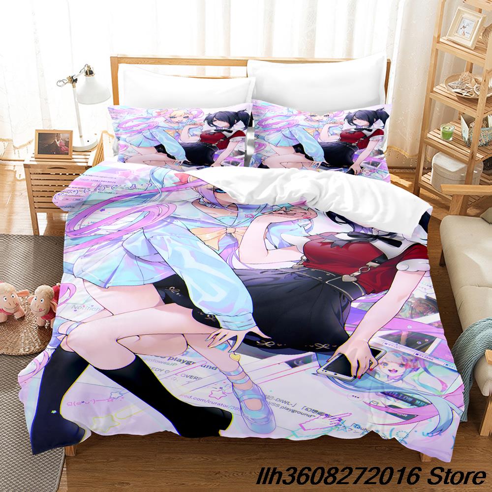 NEDY GIRL OVERDOSE Beding Set Single Twin Ful Quen King-Sized Dimensionsd Dimensions Bed Linen Set Adult People Kid Bedrom Thre-piece Suits Anime