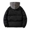 New Year's New Fake Two-piece Cotton Coat Men's Trendy Loose Thickened Polar Fleece Hooded Bread Coat Simple Cotton Jacket