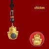 Brass Zodiac Fortune Cat Spinner Keychain Ornament