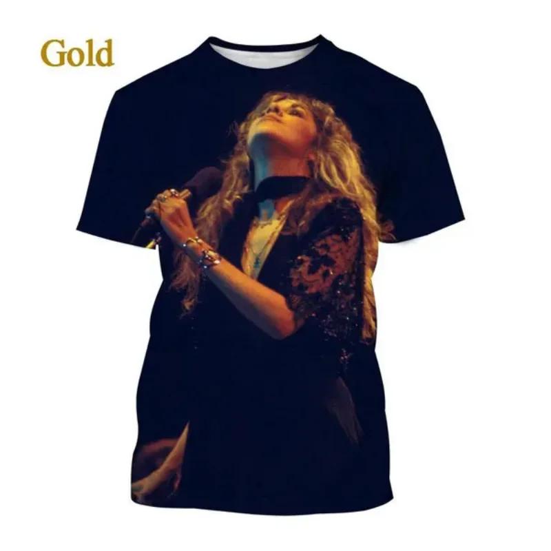Móda Dámské Oblečení Nový Rock Zpěvačka Stevie Nicks 3D Potisk Tričko Osobnost Hip Hop Street Unisex Oversized Tričko