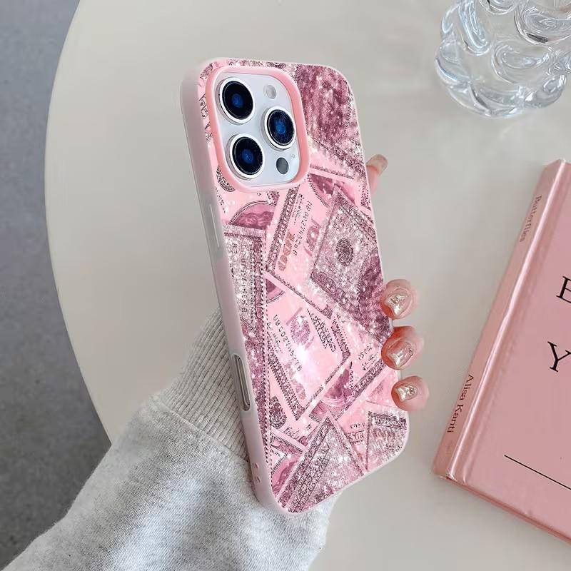 Pink Banknote Pattern Phone Case For iPhone 17 Pro Max XS XR X 11 13 12 14 15 16 7 8 Plus 16e 17 Air X XR XS Max Jelly Cover