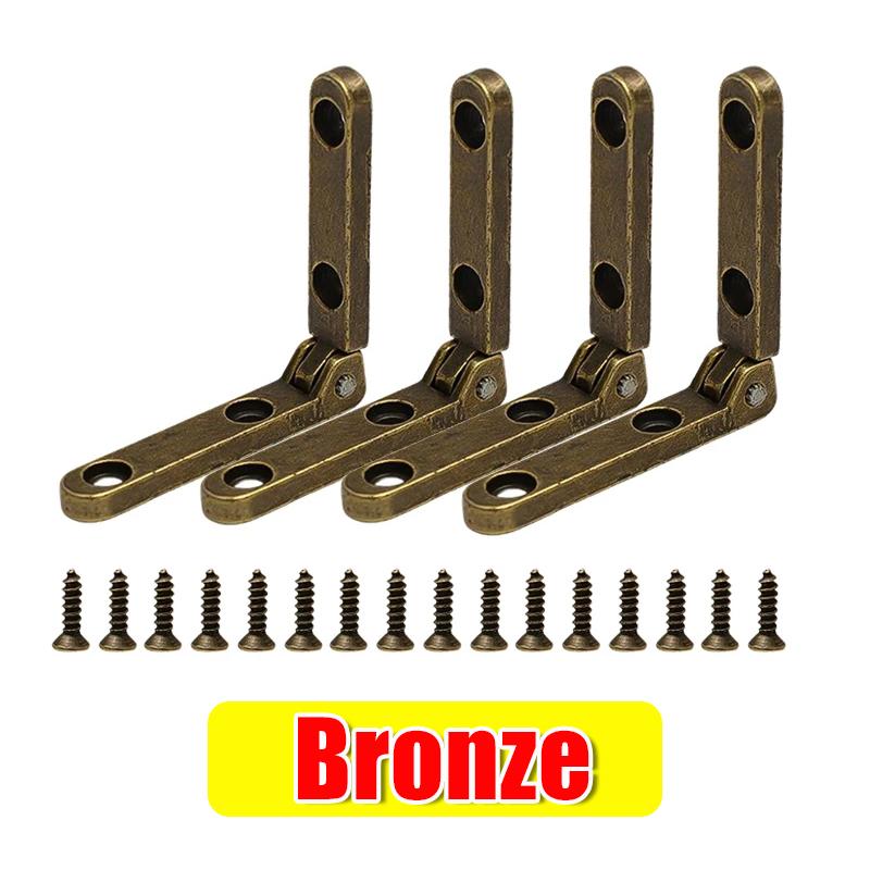 Mini Zinc Alloy Hinges Heavy Duty Folding 90 Degree Hinges With Screws For Wooden Box Jewellery Case Furniture Hardware Hinge