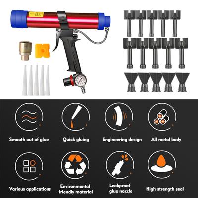 Verstellbare Pneumatische Glasleim-Dichtstoffmaschine Glasleimpistole 310ml Harter Kleber Dichtstoff Applikator Werkzeug Pneumatische Glasleimpistole