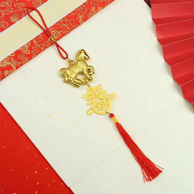 Festive Zodiac 2026 Year Of The Horse Wall Hanging Ornament Chinese New Year Red Gold Lucky Decoration Housewarming Gifts