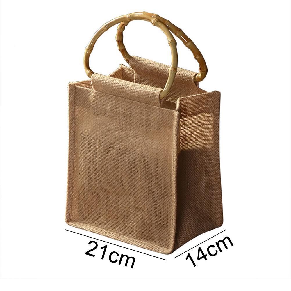 Wild Bluebell Half Circular Arc Bamboo Handle Gift Bag Holder Handbag Storage Container Pouch