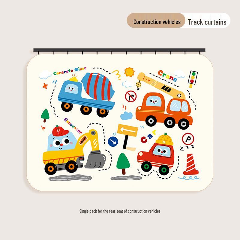 Car Window Sunshade - Sun Protection & Heat Insulation, Double-Sided Blackout Curtain Tracks for Side Windows.