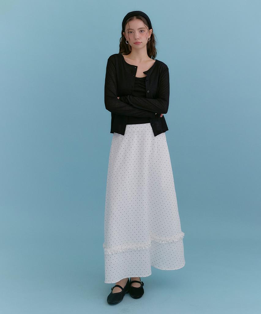 MICANE Inla Dot Frill Flare Skirt