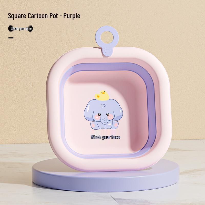 Newborn Portable Foldable Baby Washbasin - Thickened Plastic Infant Basin