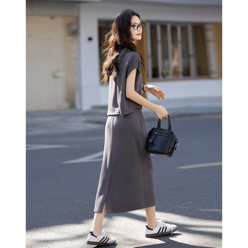 Women's Summer Hooded Two-Piece Top & Skirt Set