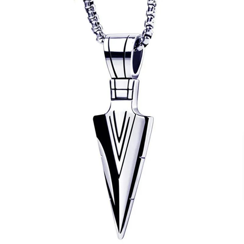 Personalized Domineering Triangle Spearhead Men's Couple Alloy Retro Hip-hop Arrow Necklace Pendant Jewelry