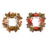 1PC Autumn-themed artificial maple leaf pumpkin candlestick wreath, decorative wreath, candle wreath, photography prop, home decor, party decoration.