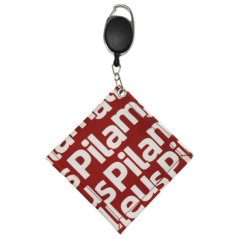 Golf Towel Golf Ball Club for Head Cleaner Golf Ball Waterproof Cleaning Towel Square Mini for w/ Retractable Keychain B