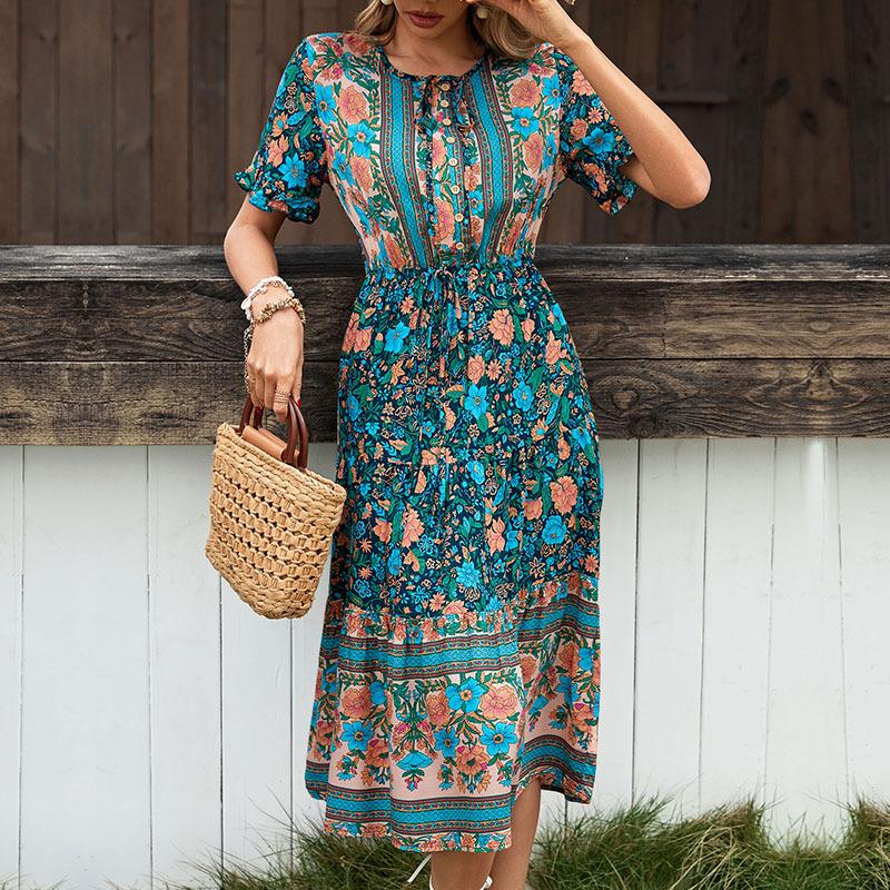 Fashion Women's Ethnic Print Dress Summer