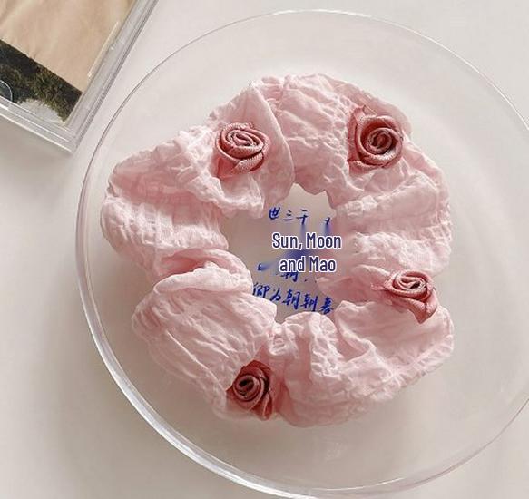 Zhao Lusi Korean-Style Large Intestine Hair Scrunchie - High-End College-Style Sweet Women's Hair Tie