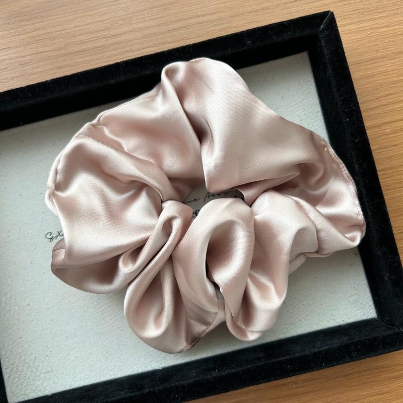 Korea Fashion Dot Satin Scrunchies For Women White big Hair Bands Elastic Silk Hair Tie Girls Black ponytail holder hair rope