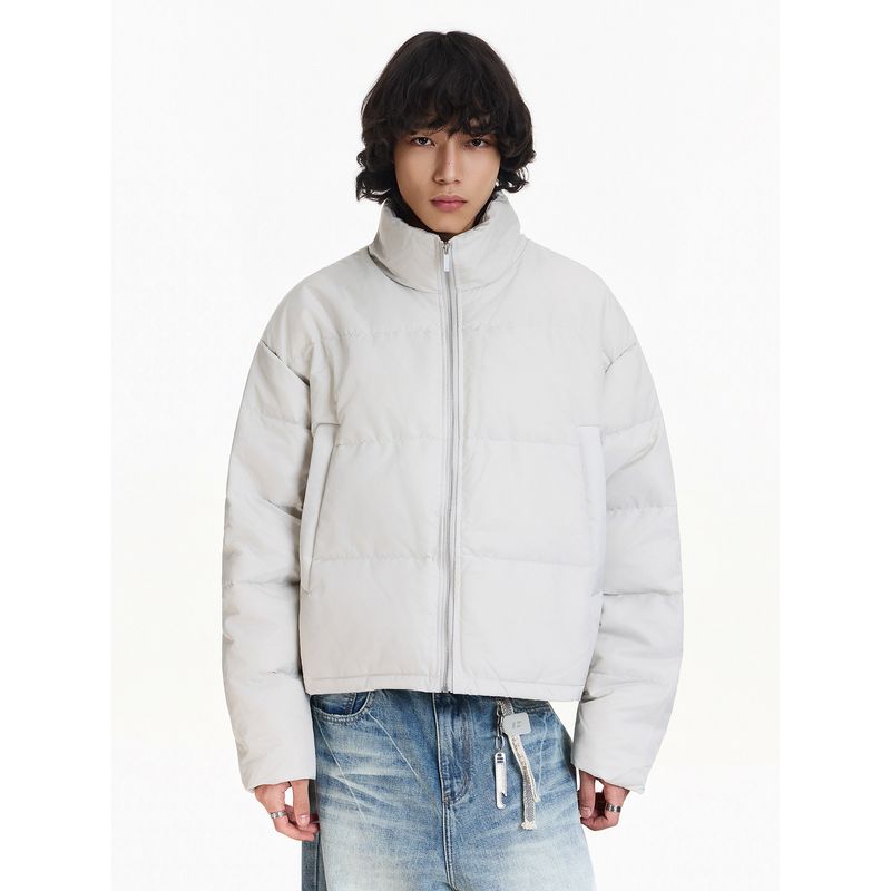 Blaexit Cleanfit White Duck down Lightweight Ribbed down Jacket Winter Coat Men's Fleece-Lined Thickened Cotton Jacket