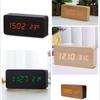 Custom logo Modern Voice Control Wooden Digital Desk Alarm Clock with LED Calendar Temperature Display