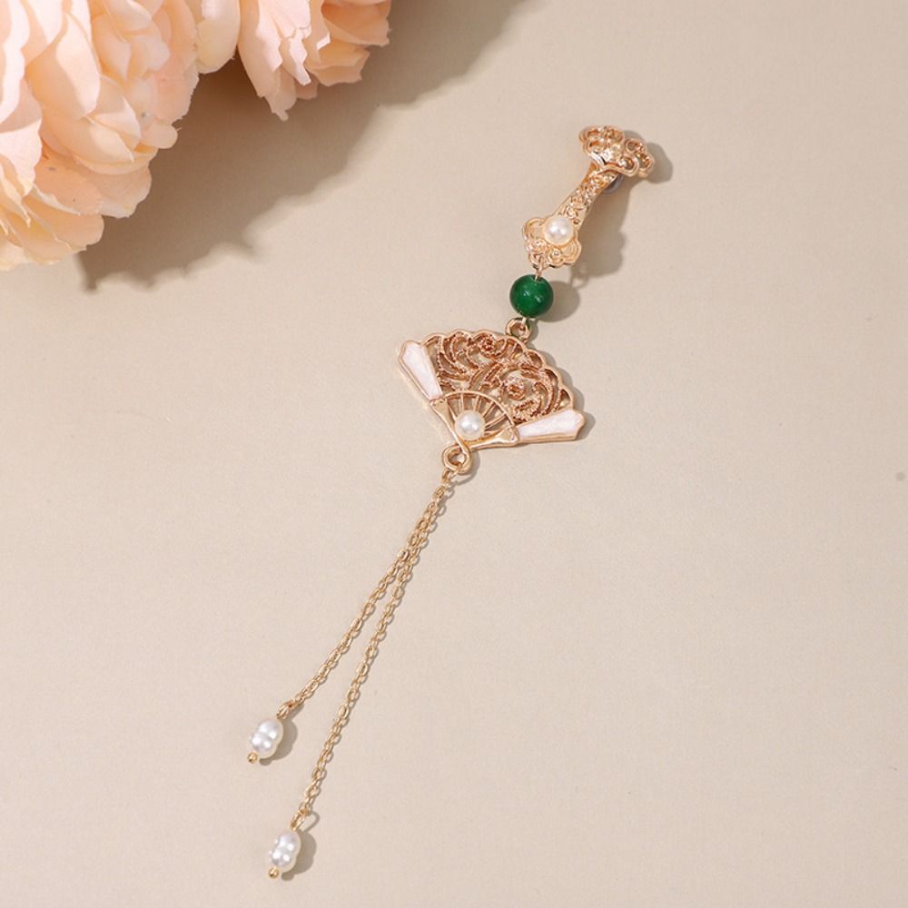 Zinc Zinc Alloy Women Hanfu Ornament Long Tassel Retro Lotus Brooch Chinese Style Brooch  Gift