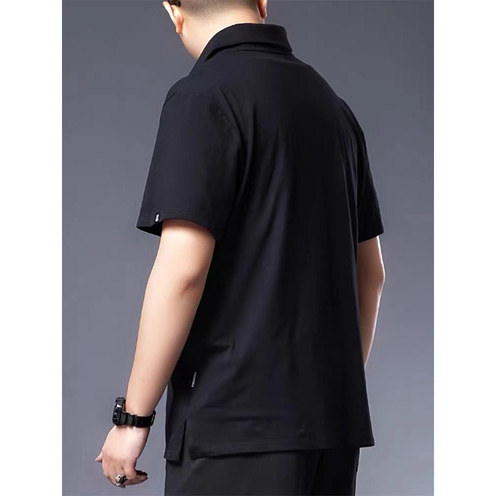 Business Feuchtigkeitstransport Weiche Qualität Atmungsaktiv Herren Lockeres Poloshirt--Knitterarm Lässig Sportlich Kurzarm Halshemd