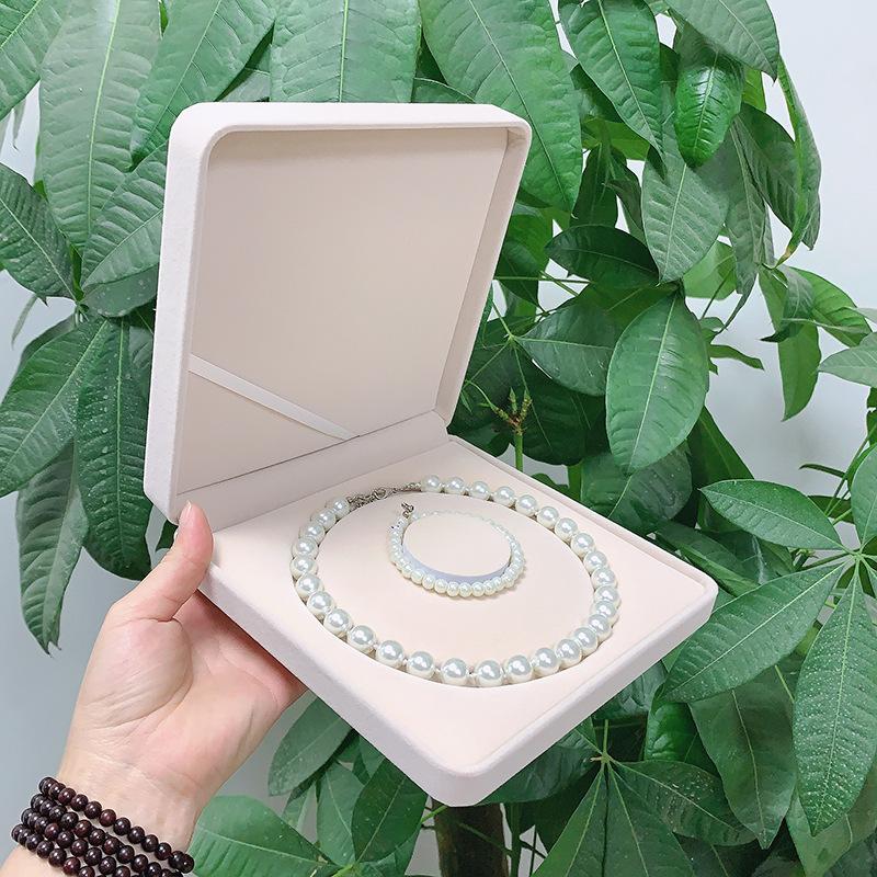 Necklace box, earring bracelet box, high-end pearl necklace set gift box, three piece set packaging box, two-piece set packaging box