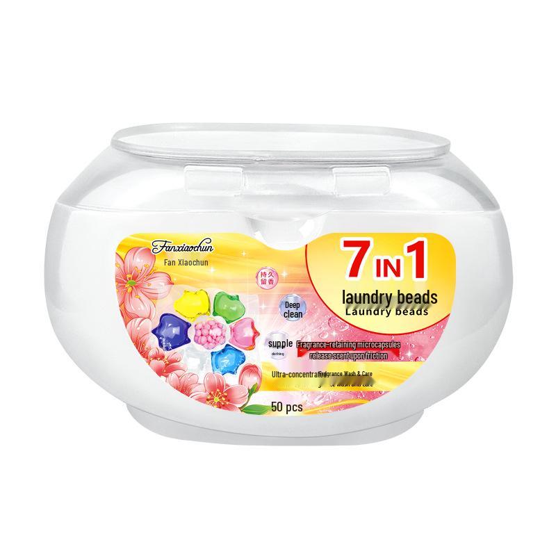 Seven-Chamber Laundry Pods (50 pcs) - Stain Removal, Softening, Long-Lasting Fragrance, Seven-in-One Laundry Balls.