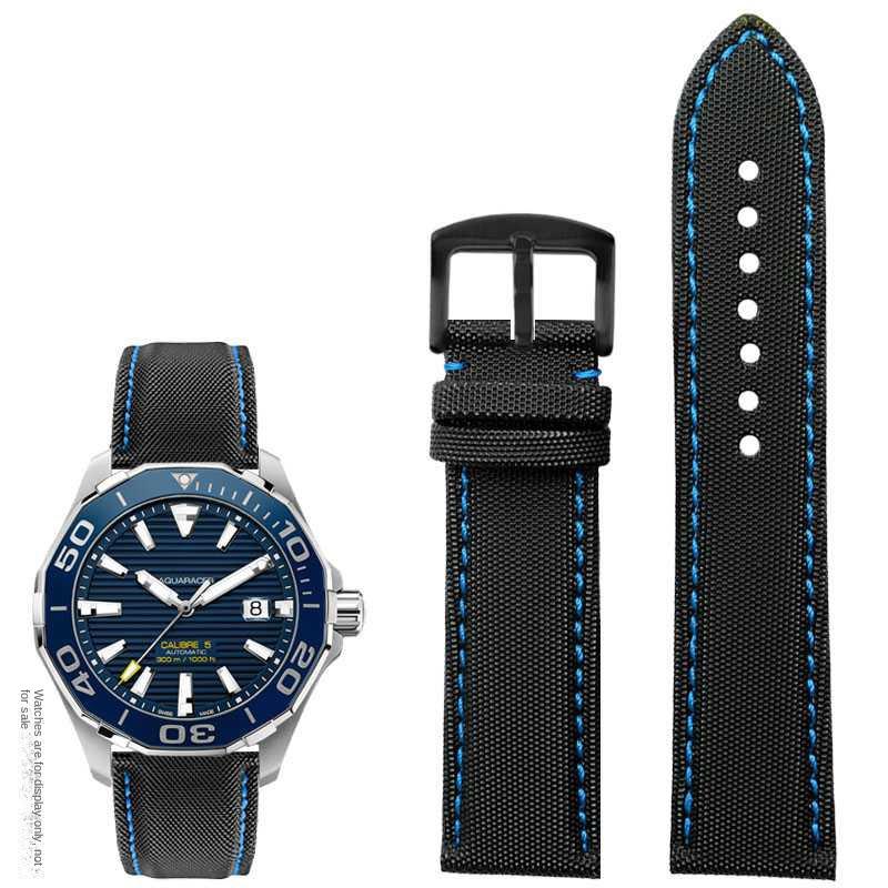 20mm 21mm 22mm 23mm Nylon Leather Bottom Watchband for Mido Helmsman M021 M005 M038 Tudor Seiko Waterproof Watch Strap