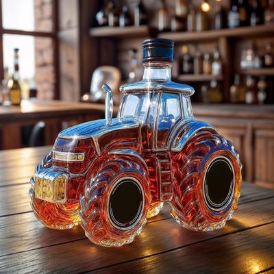 Whiskey Bottle 300ml Tractor Design Drink Container Vodka Whiskey Bottle Dispenser for Brandy Bourbon Drinks Beverages Family