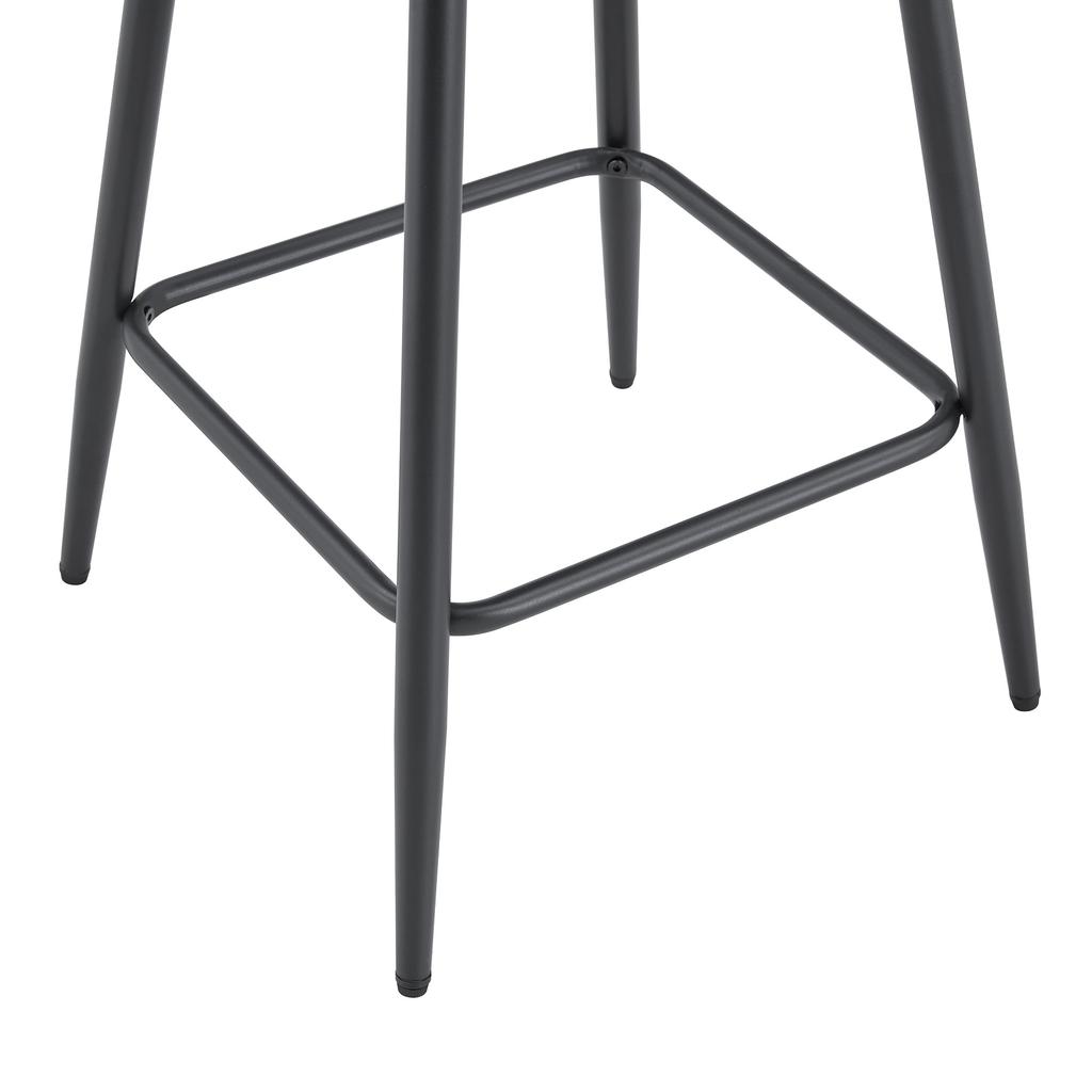 Modern Metal Bar Stool in Windsor Style with Upholstered Seat for Kitchen Islands, Bars, Restaurants; Bar Height; Vintage and Minimalist Style
