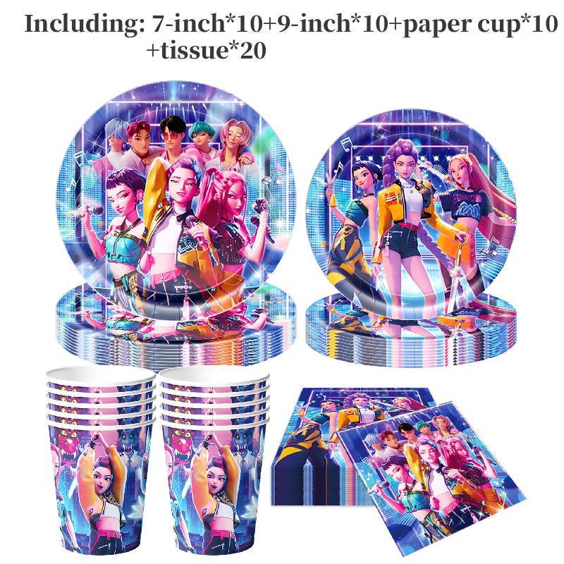 Suministros para Fiesta de Cumpleaños de Cazadores de Demonios Kpop Set de Globos Para Celebración y Decoración Infantil