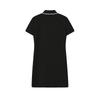 FILA Original Fashion Simple Basic Classic Retro Casual Relaxed Versatile Comfortable Polo Collar Short Sleeve Dress Women dresses Black F51W629306FBK