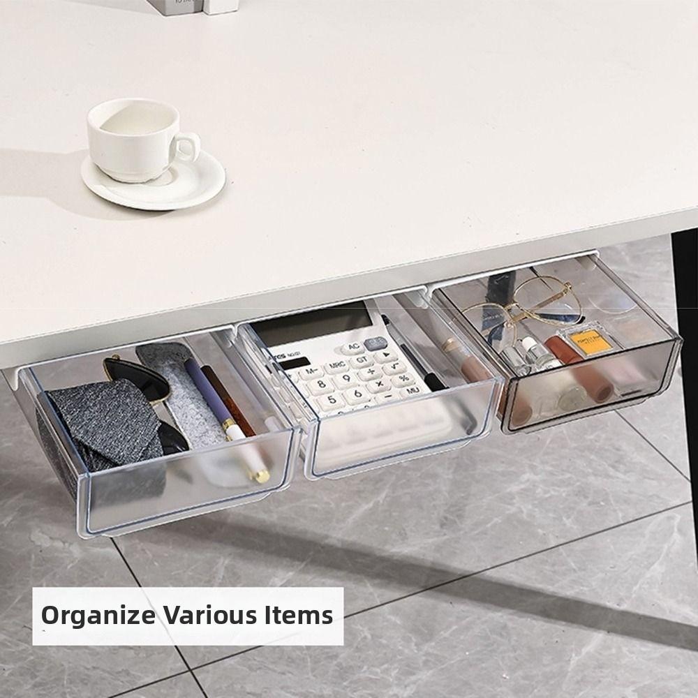 Large Storage Under Desk Drawer Slide Out Tray Desk Supplies Holder Office Desk