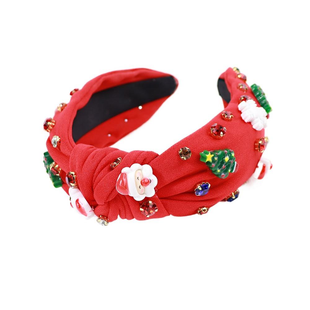 Popular Rhinestone Christmas Hairband Snowflake Bow Santa Claus Headwear Luxurious Cartoon Party Cosplay Props Makeup