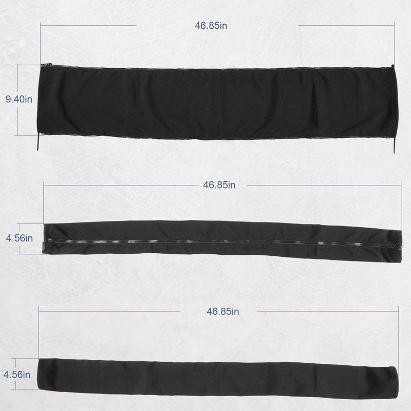 Black Zippered Rigging Sleeve, ZRS-1-DP Casing, Trolling Motor Cable Organizer Sleeve Protection - (48'' Long)