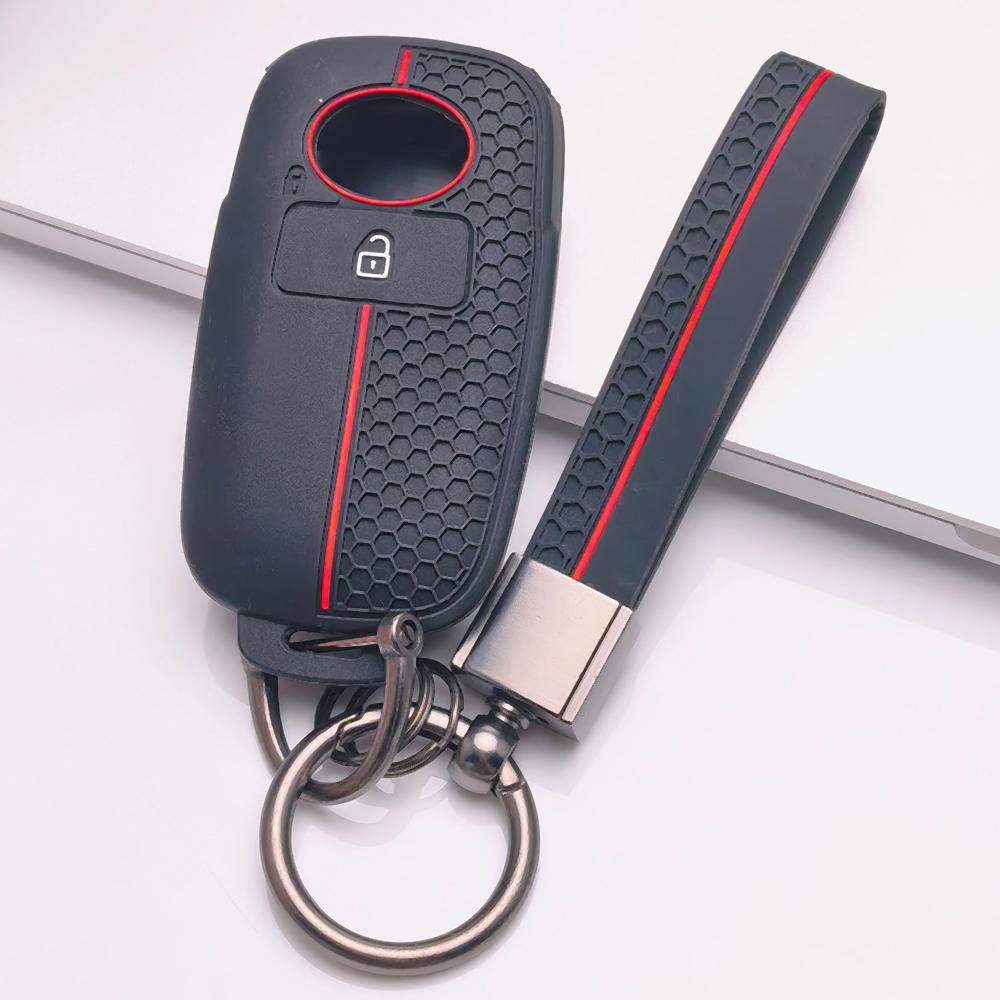Honeycomb Car Key Cover for Toyota Raize Veloz Avanza Wigo Rush Calya Sigra Agya with Keychain Honeycomb Texture Racing Stripe Remote Key Protector