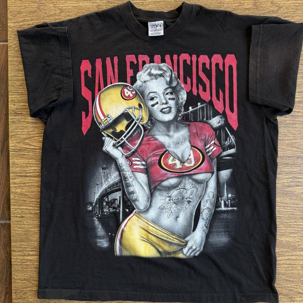 San Francisco 49ers Shaka Wear Marilyn Monroe Throwback Tee Lowrider T-shirt 2XL