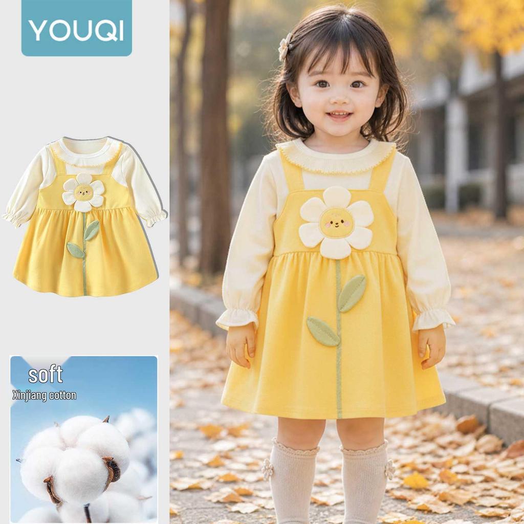 Youqi Infant Princess Dress - Chinese Style for Baby Girls (Spring & Autumn, Full Moon, 100 Days, 1 Year Old)
