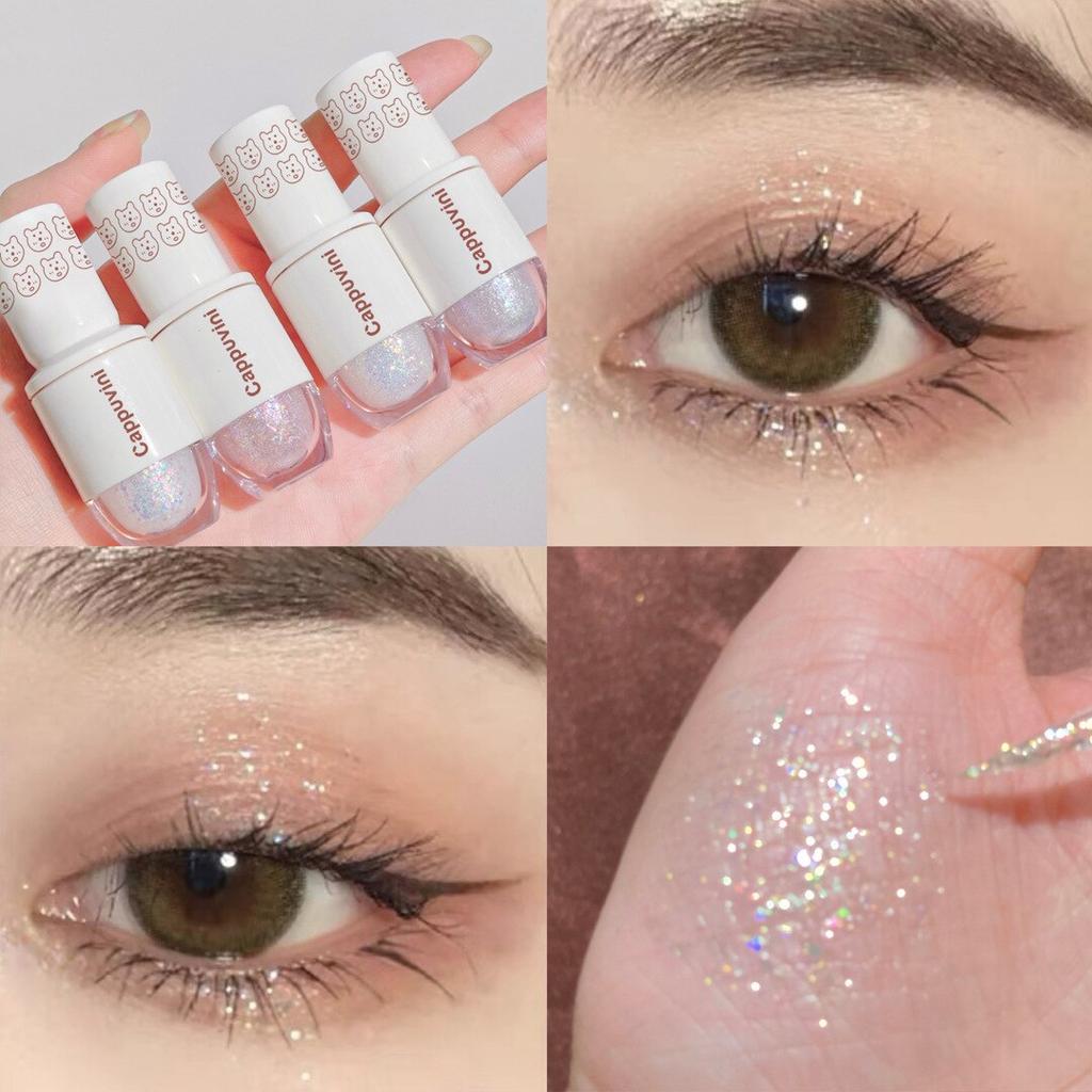 6 barev Glitter Tekutý zvýrazňovač očních stínů Voděodolný Perleťový Lesklý Flitry Ležící Morušový Makeup Kosmetika