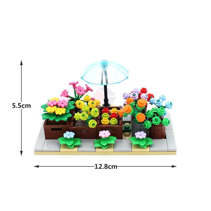 Non-Toxic City Friends Series Parts Flowers Potted Trees Shop Farm Building Blocks Moc Locking City Accessories Brick For Kid Toys Gifts