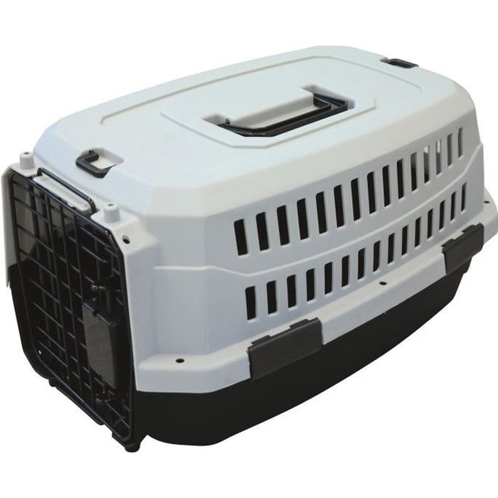 M-PETS Caisse De Transport Viaggio Carrier L - 81,3x56x58,5cm - Noir Et Gris - Pour Chien